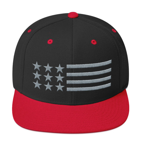 American Flag in Grey Snapback Hat