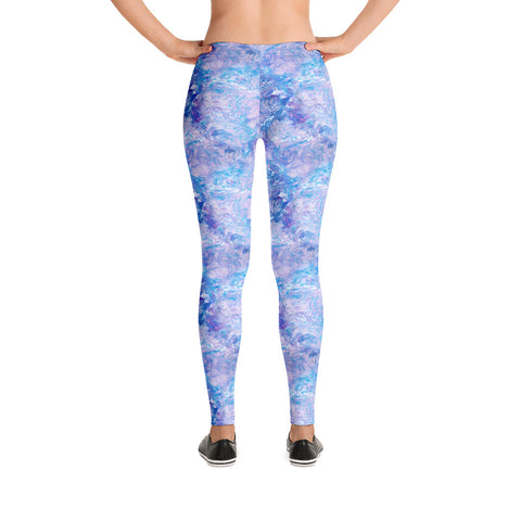 Lavender Bue Abstract Mid Rise Leggings