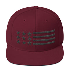 American Flag in Black Snapback Hat