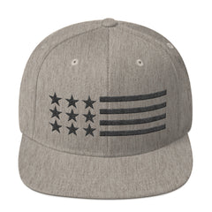 American Flag in Black Snapback Hat