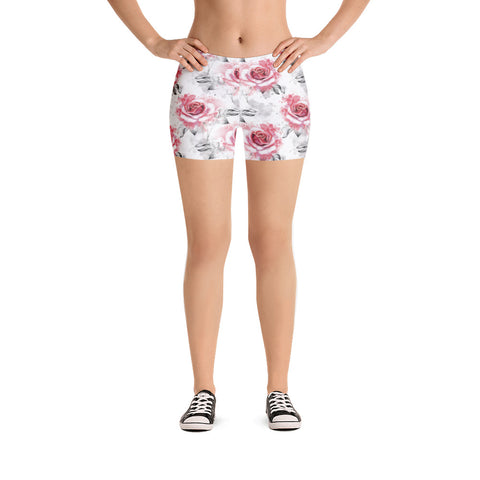 Red Rose Mid Rise Shorts